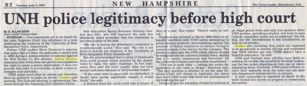 UNH Police legitimacy before high court